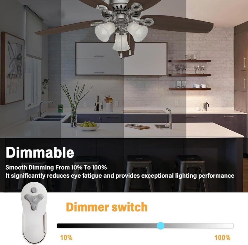 CeilingBreeze Ceiling Fan Remote Control Replacement, Compatible with Harbor Breeze KUJCE10311/TR214A KUJCE10712/TR214B 2BB78-ITL-F304C | 3-Speed + Light Dimmer | Learning Key Setup with Wall Mount (Remote Only) - Image 4